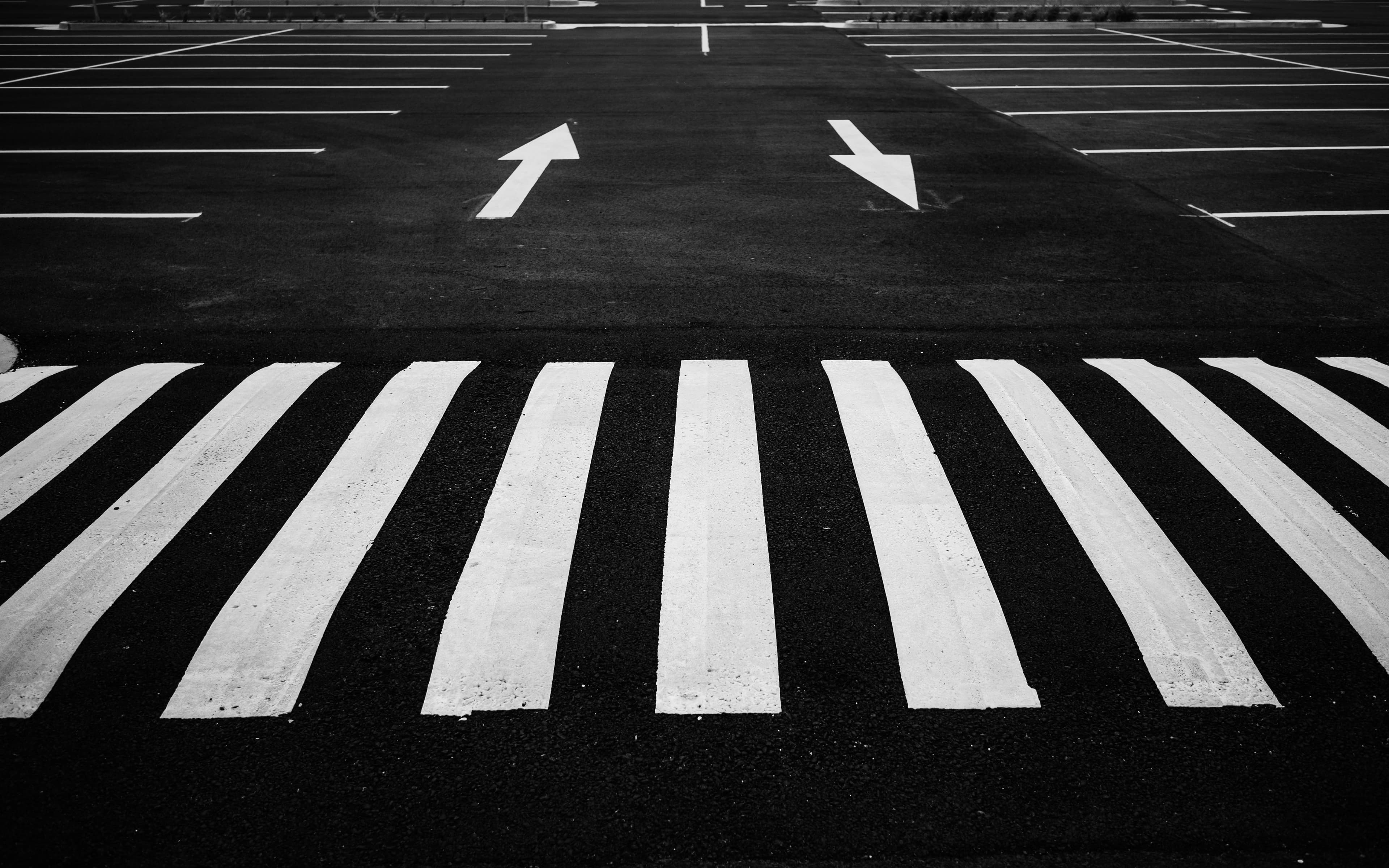 Parking lot pavement markings